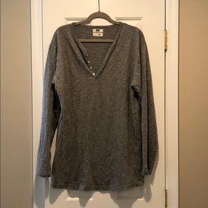 KITH grey comfy henley tee size xxl long sleeve